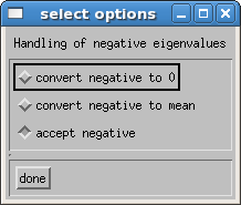 Handling of negative eigenvalues options