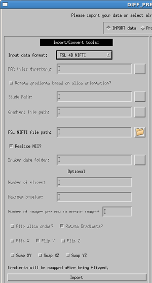 FLS 4D NIfTI import menu