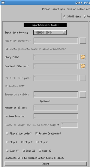 Siemens DICOM import menu