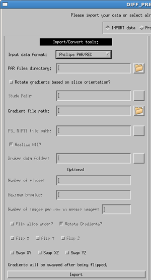 Philips PAR REC import menu