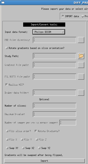 Philips DICOM import menu