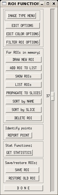 ROI Function menu